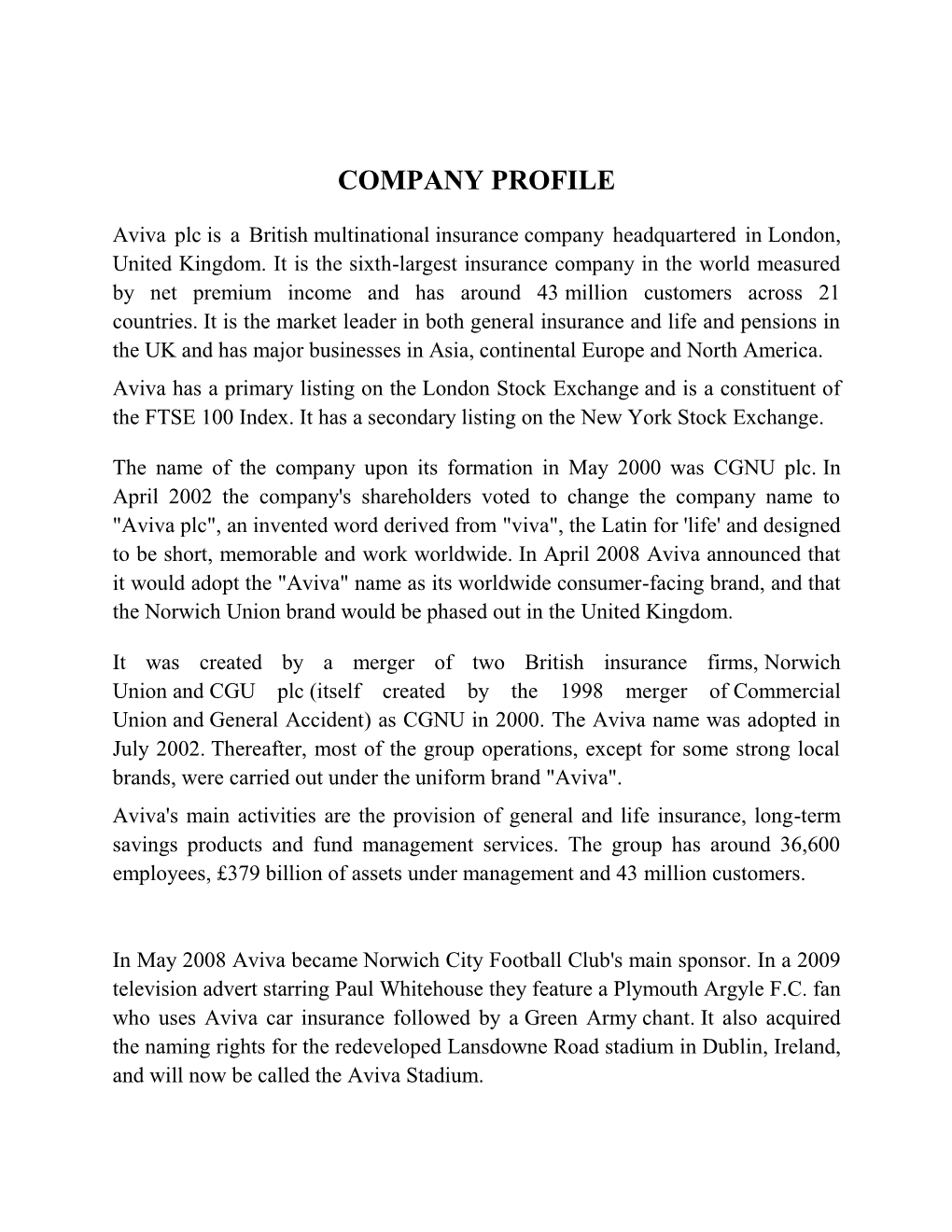 Company Profile