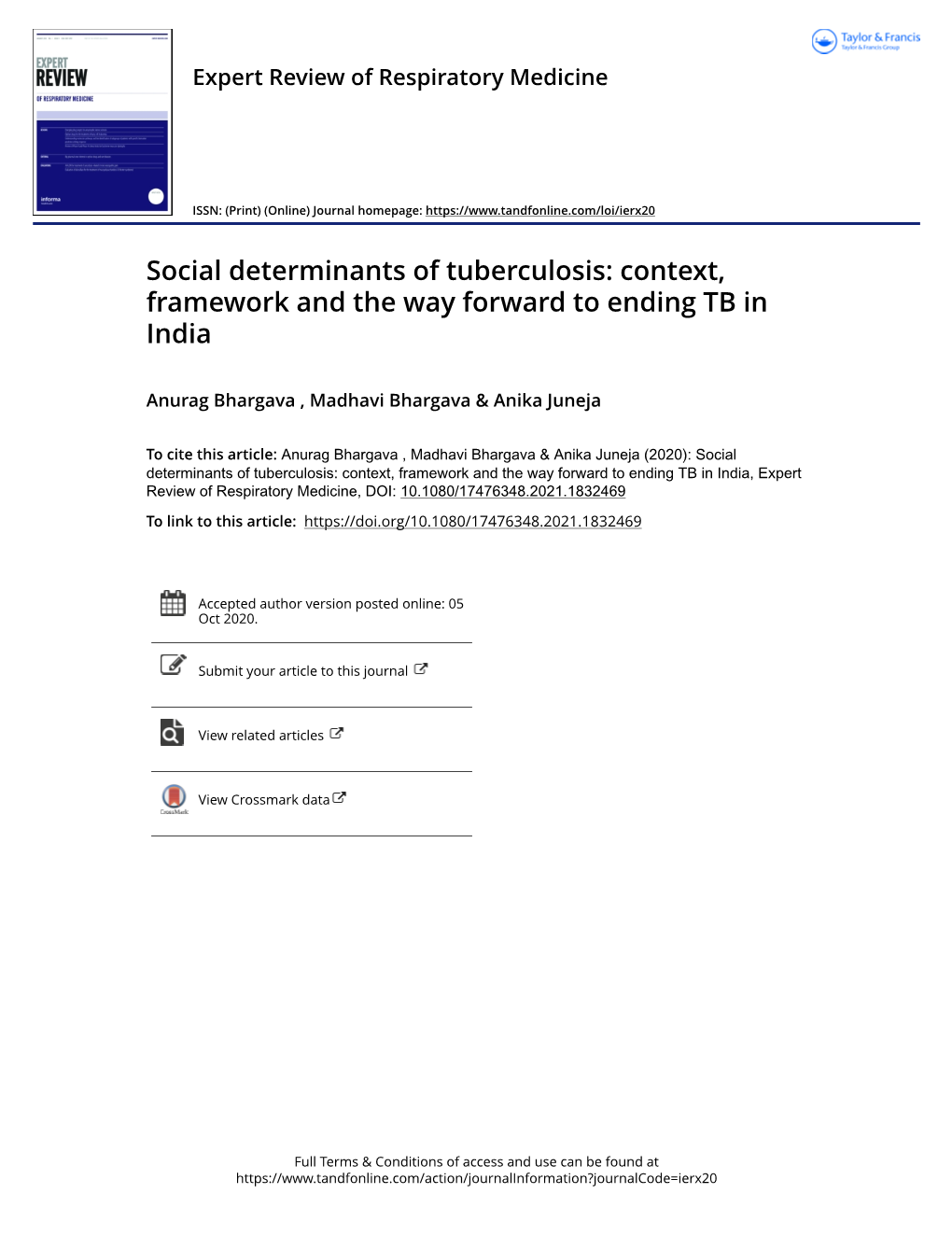 Context, Framework and the Way Forward to Ending TB in India