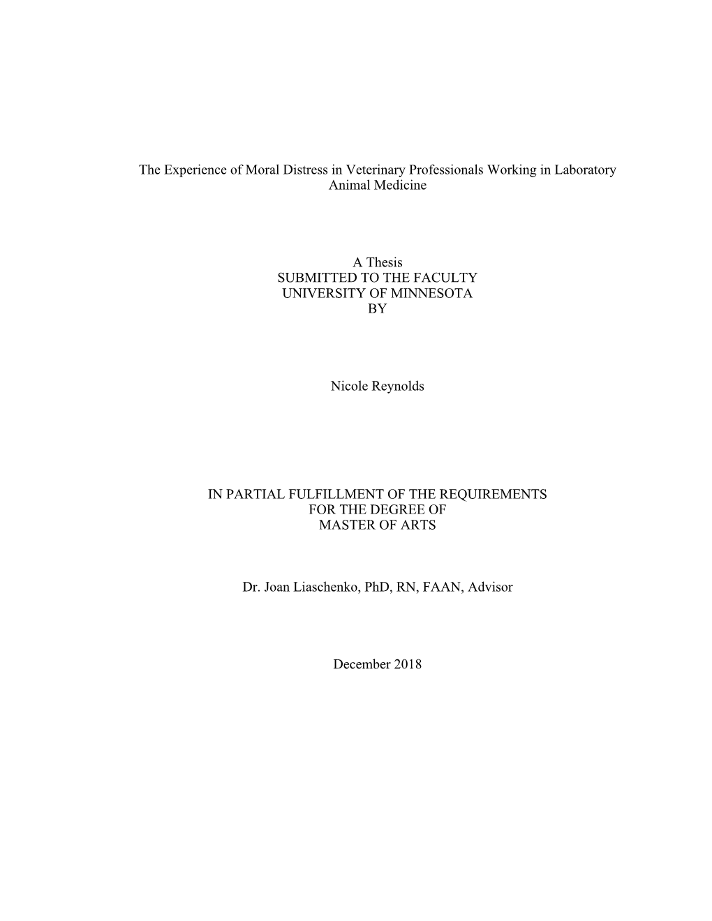 The Experience of Moral Distress in Veterinary Professionals Working in Laboratory Animal Medicine