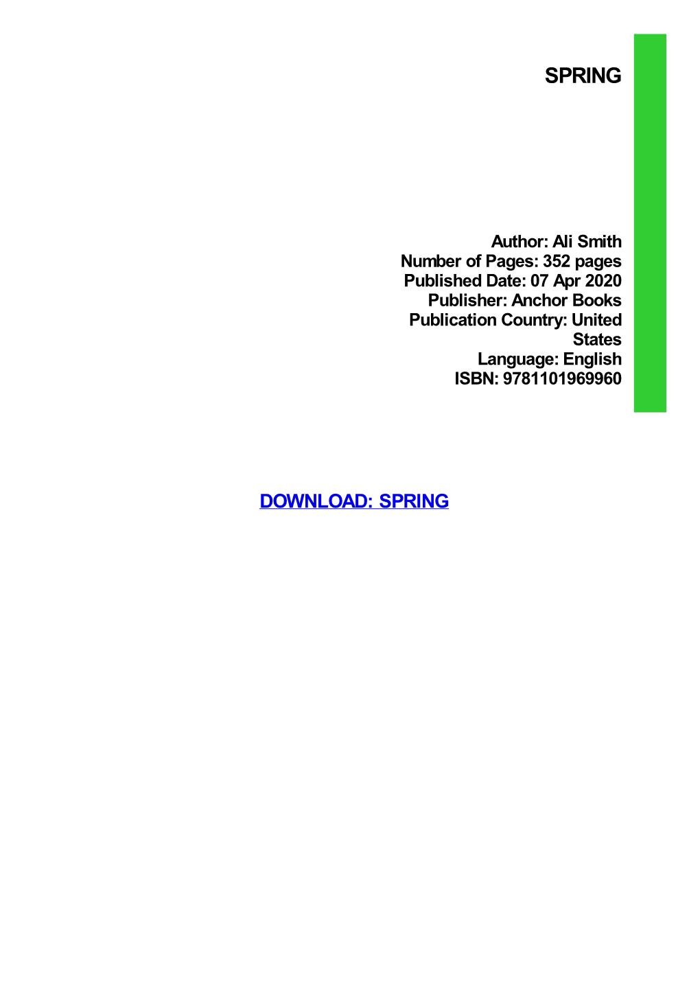 PDF Download Spring