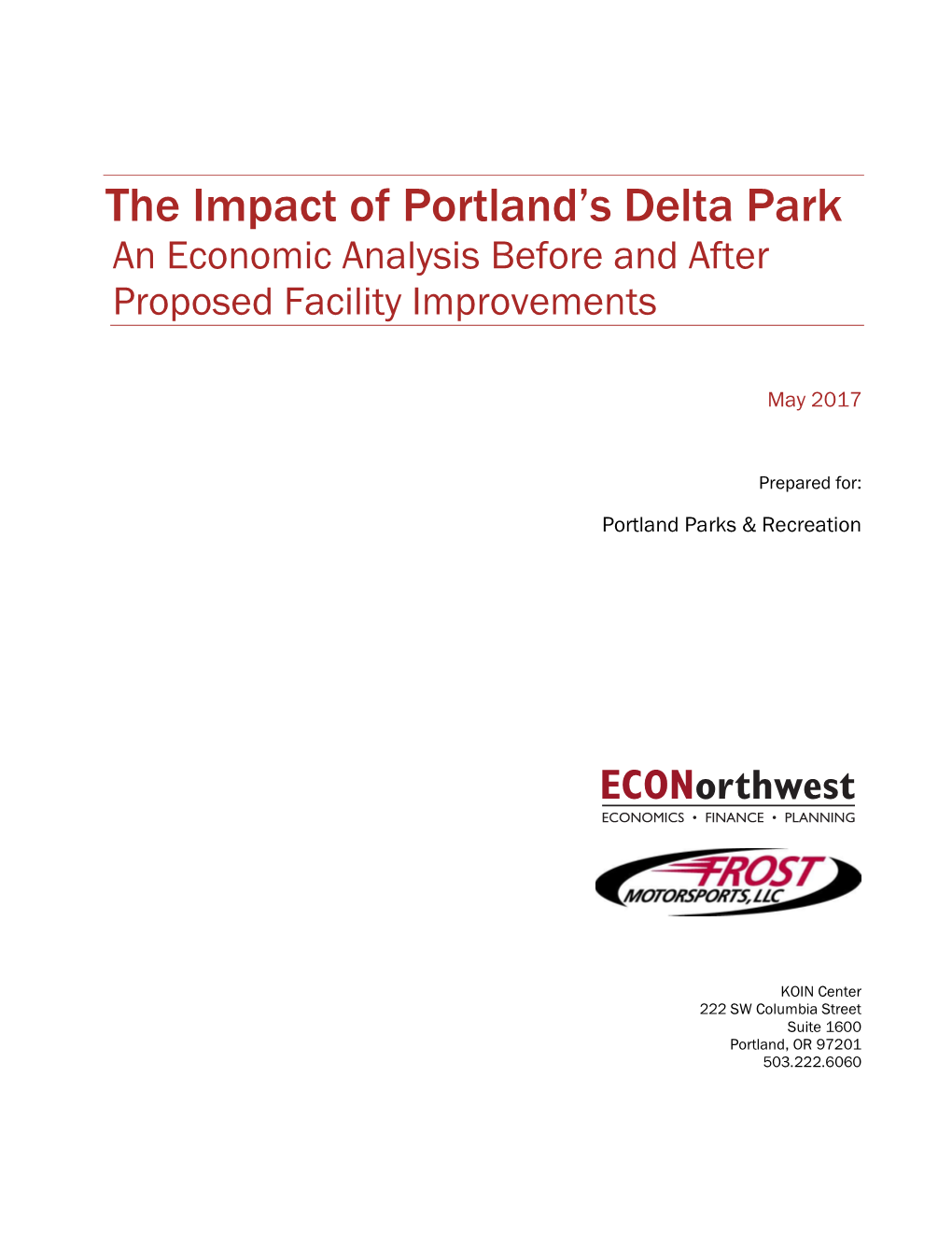 Download PDF File Delta Park Economic Analysis Study