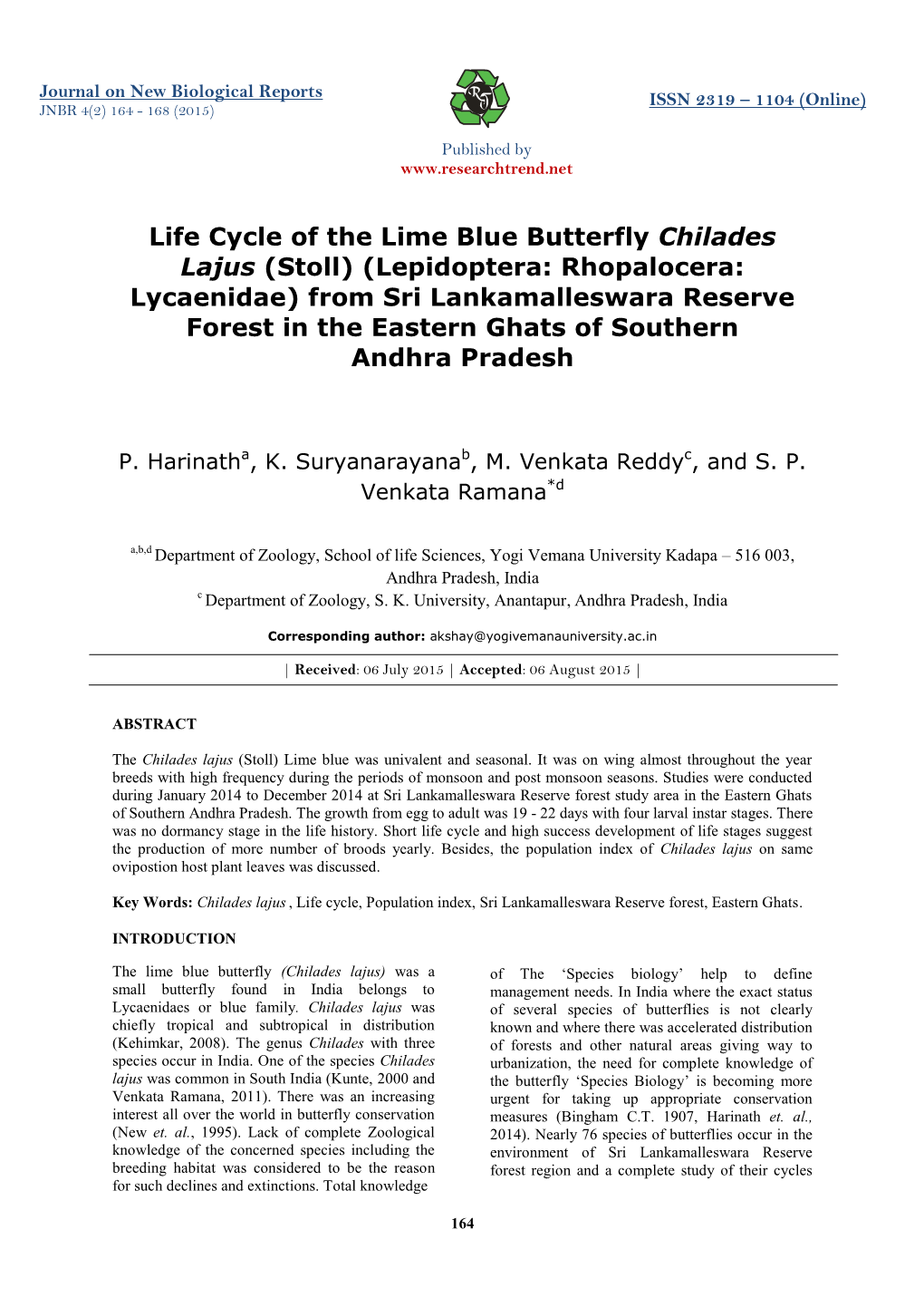 Life Cycle of the Lime Blue Butterfly Chilades Lajus