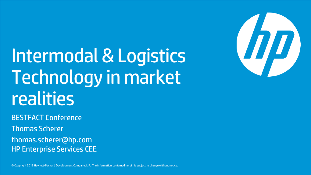 Intermodal & Logistics Technology in Market Realities