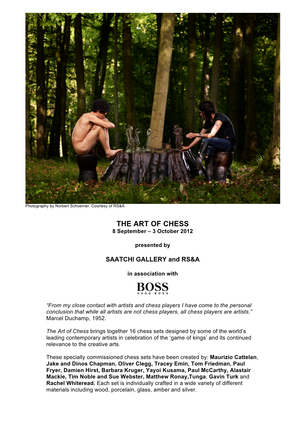 THE ART of CHESS 8 September – 3 October 2012