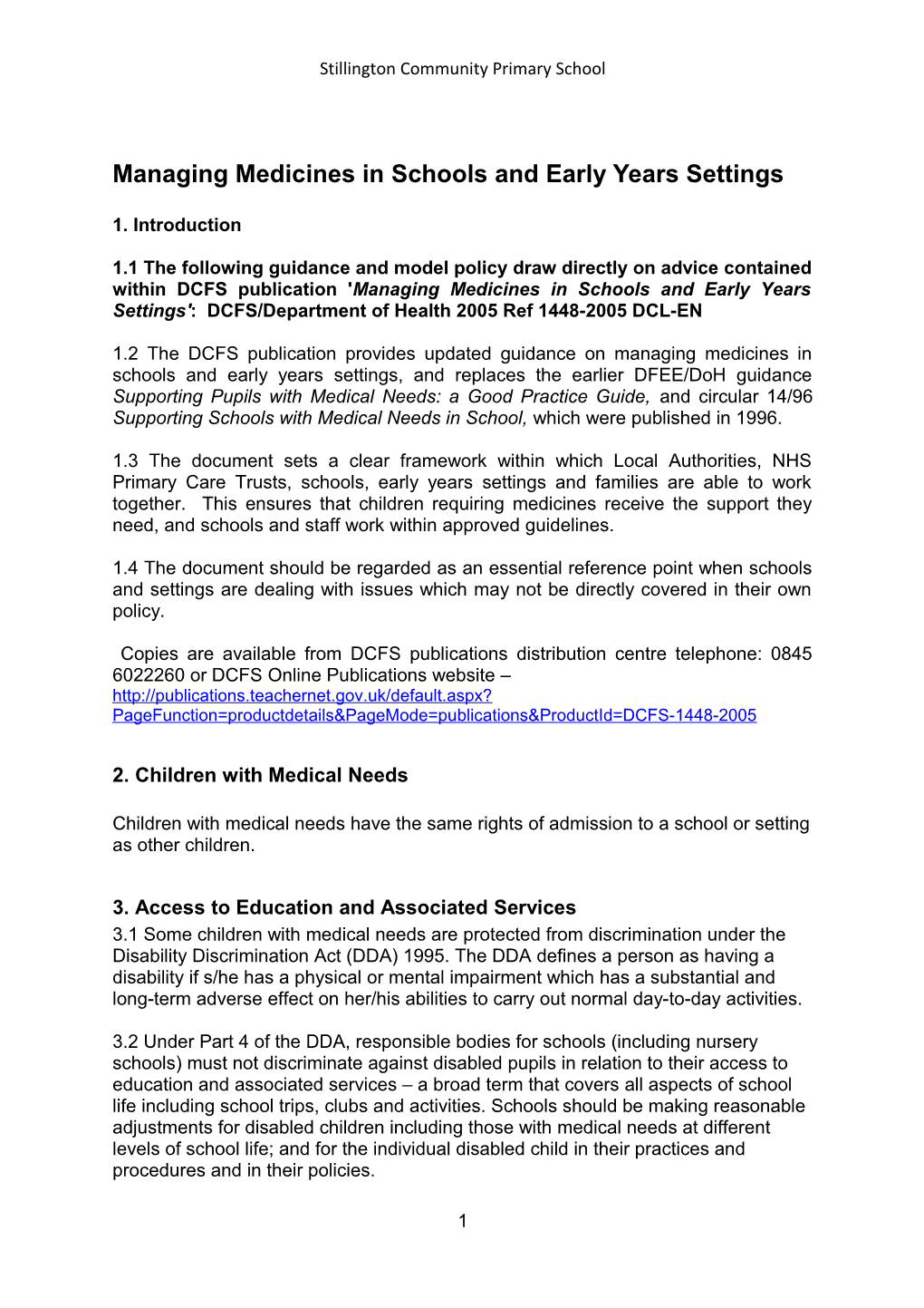 Managing Medicines in Schools and Early Years Settings