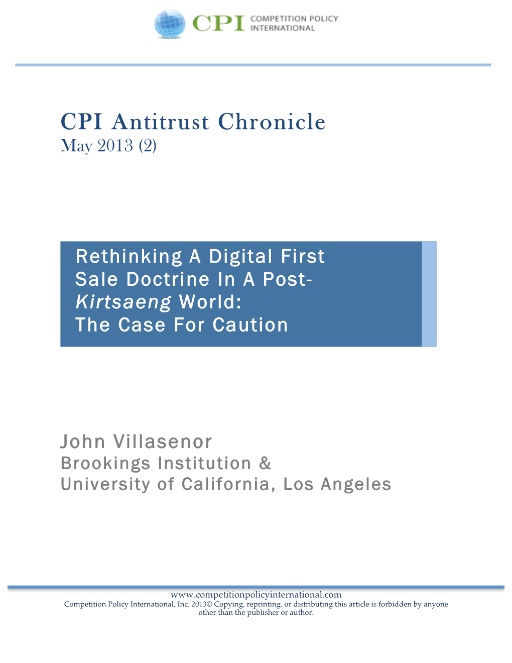 CPI Antitrust Chronicle May 2013 (2)