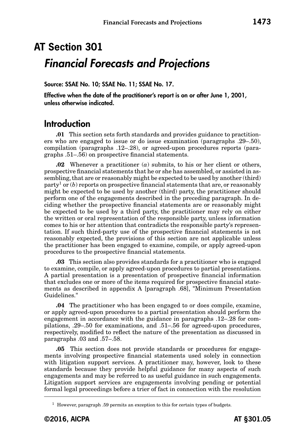 Financial Forecasts and Projections 1473