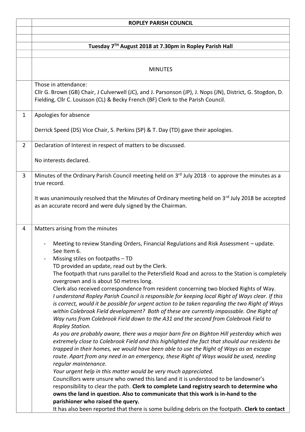 Ropley Parish Council