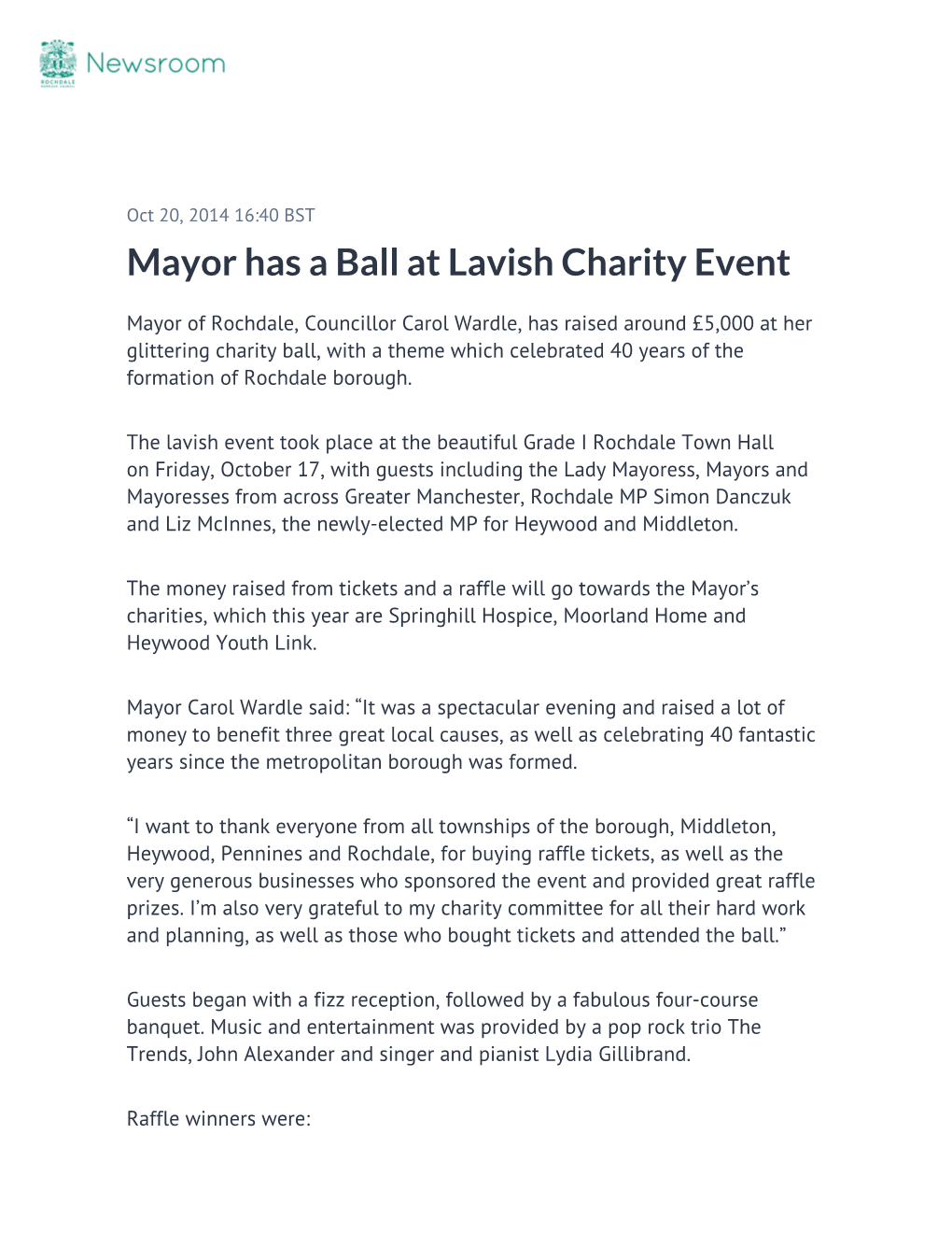 Mayor Has a Ball at Lavish Charity Event