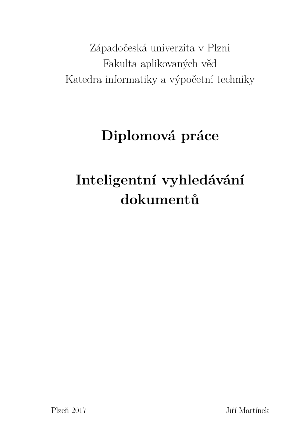 Diplomová Práce Inteligentní Vyhledávání Dokumentů