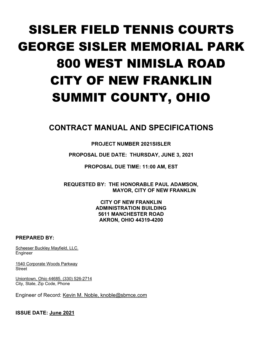 Sisler Field Tennis Courts George Sisler Memorial Park 800 West Nimisla Road City of New Franklin Summit County, Ohio