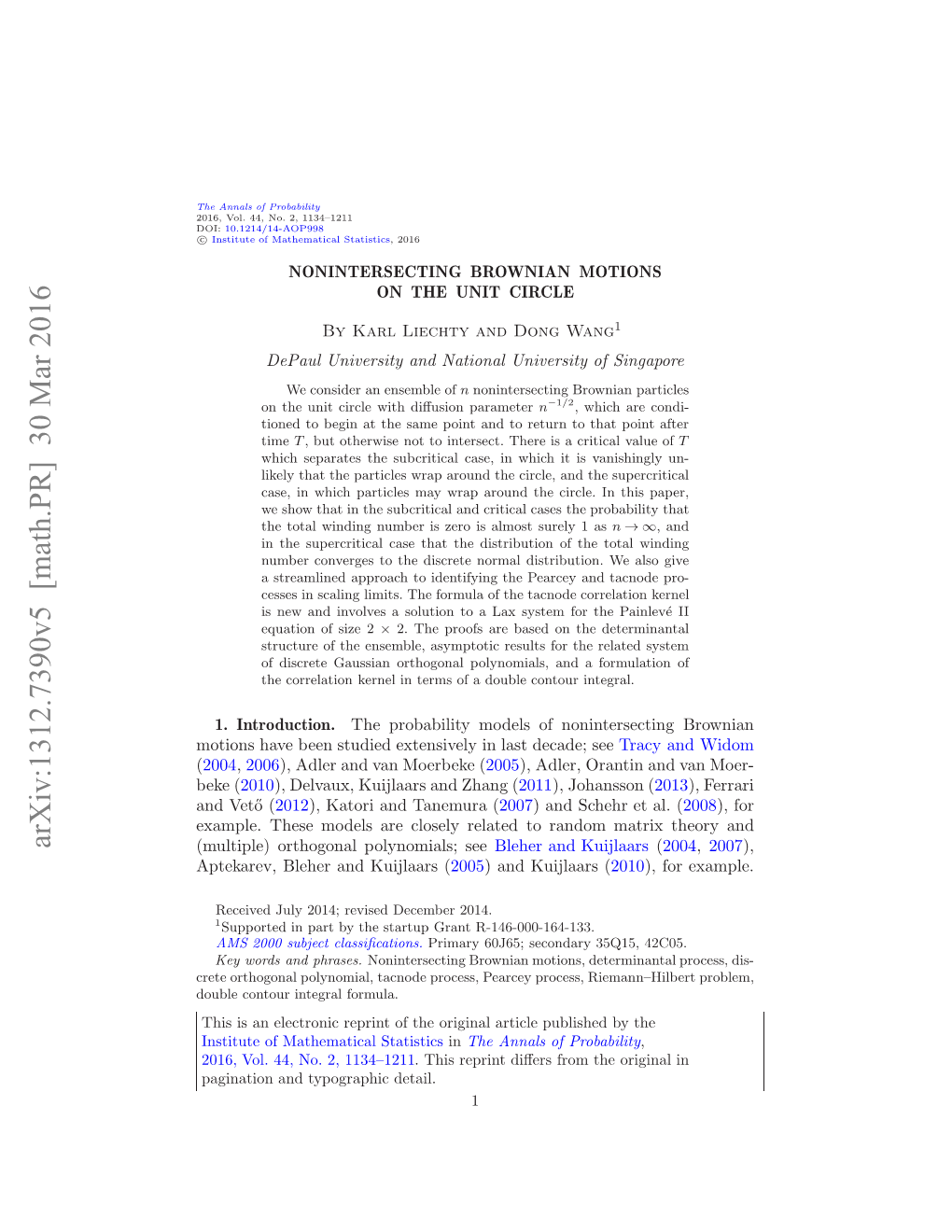 Nonintersecting Brownian Motions on the Unit Circle: Noncritical Cases