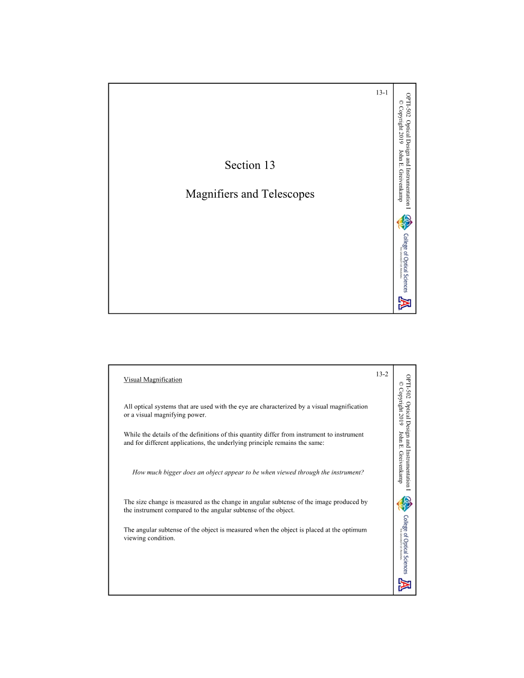 502-13 Magnifiers and Telescopes