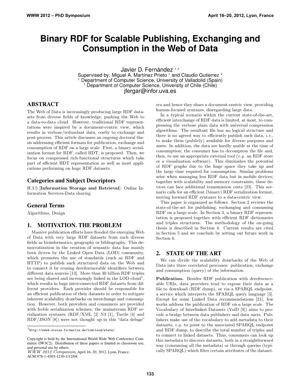 Binary RDF for Scalable Publishing, Exchanging and Consumption in the Web of Data