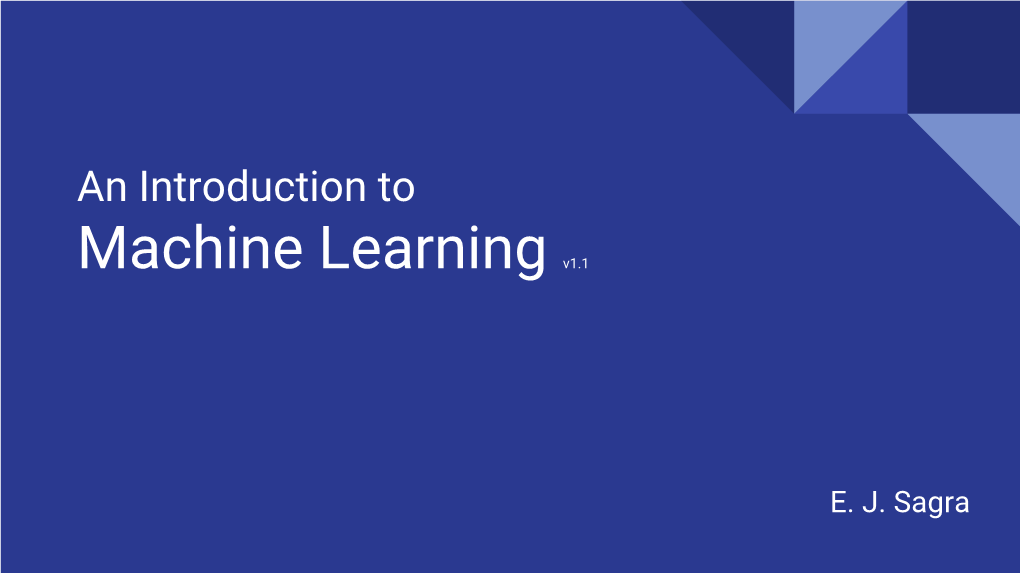 Machine Learning V1.1