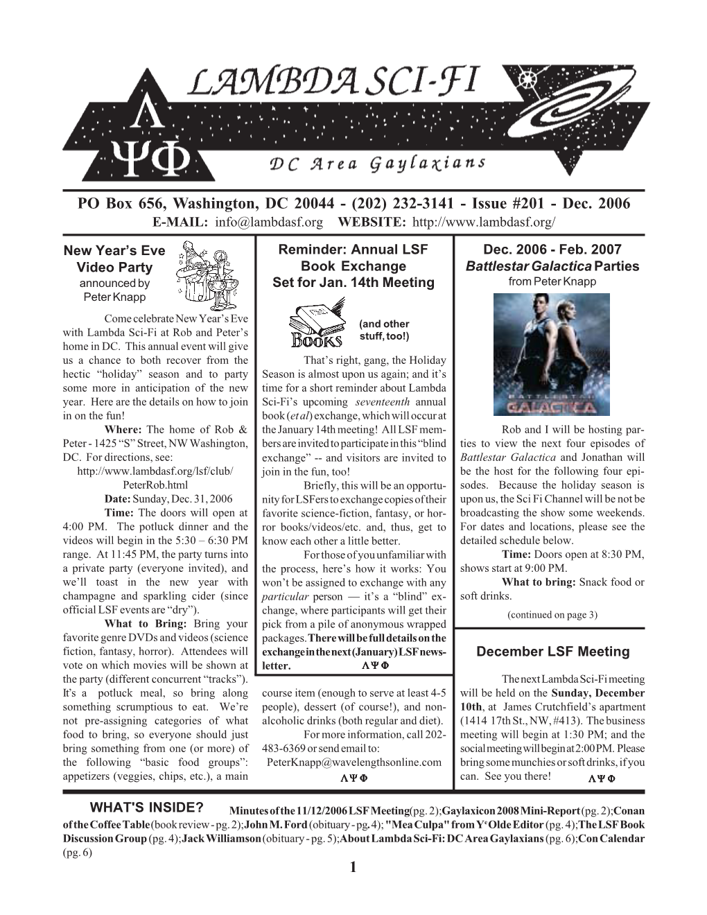 Dec. 2006 E-MAIL: Info@Lambdasf.Org WEBSITE
