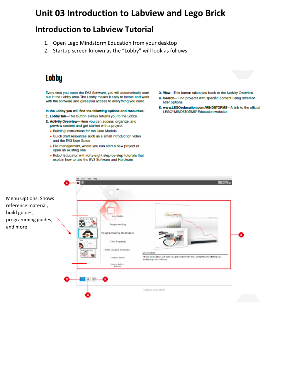 Unit 03 Introduction to Labview and Lego Brick Introduction to Labview Tutorial