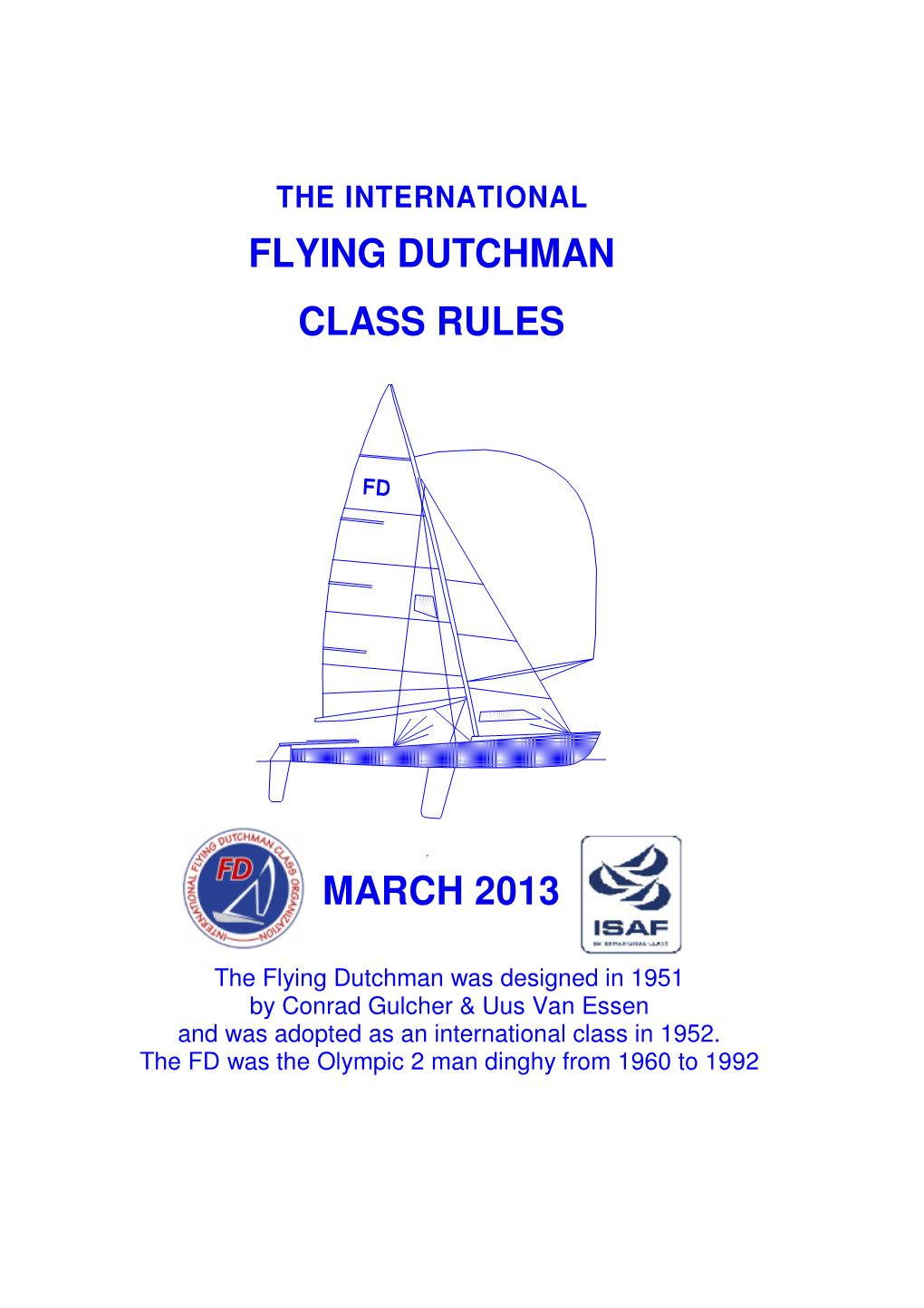 Flying Dutchman Class Rules March 2013