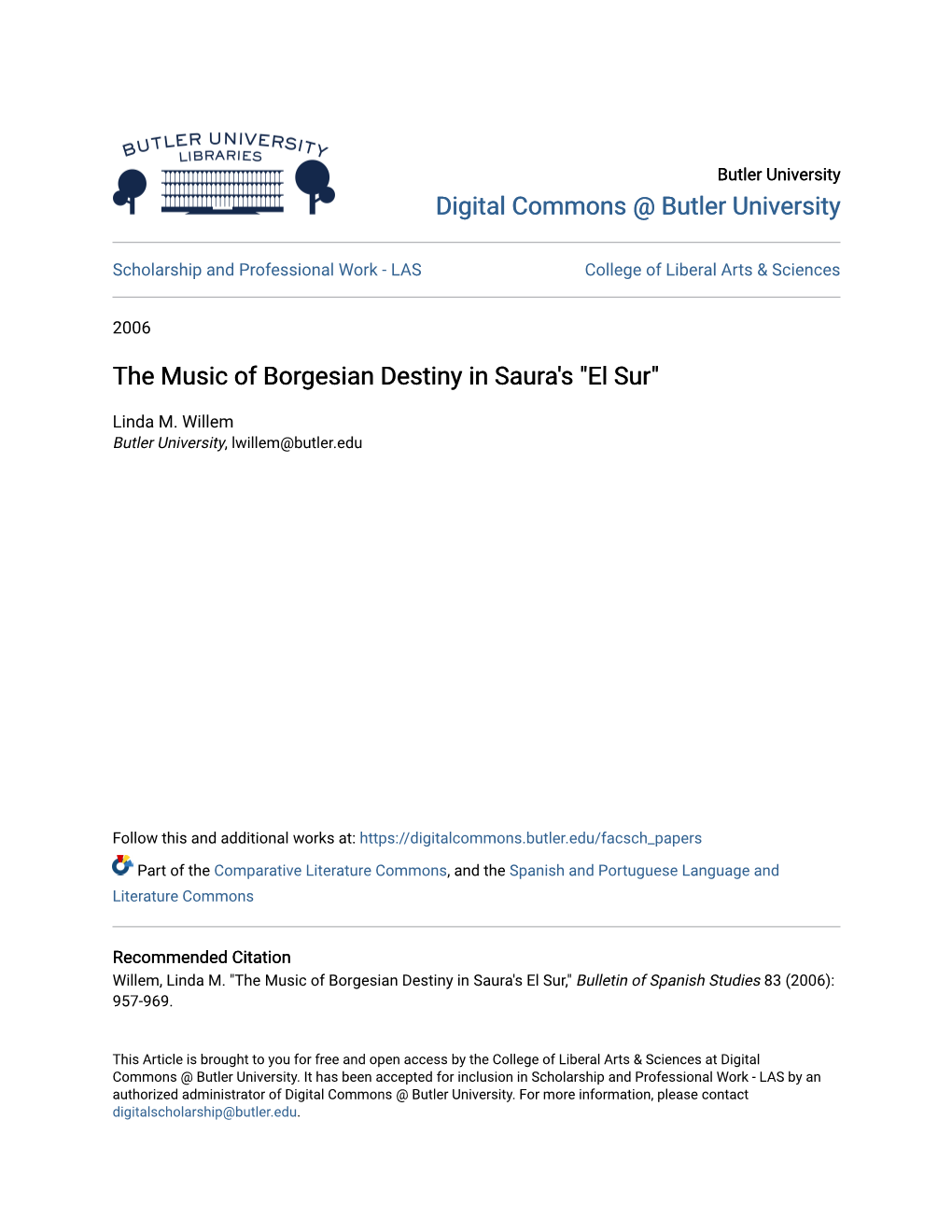 The Music of Borgesian Destiny in Saura's 