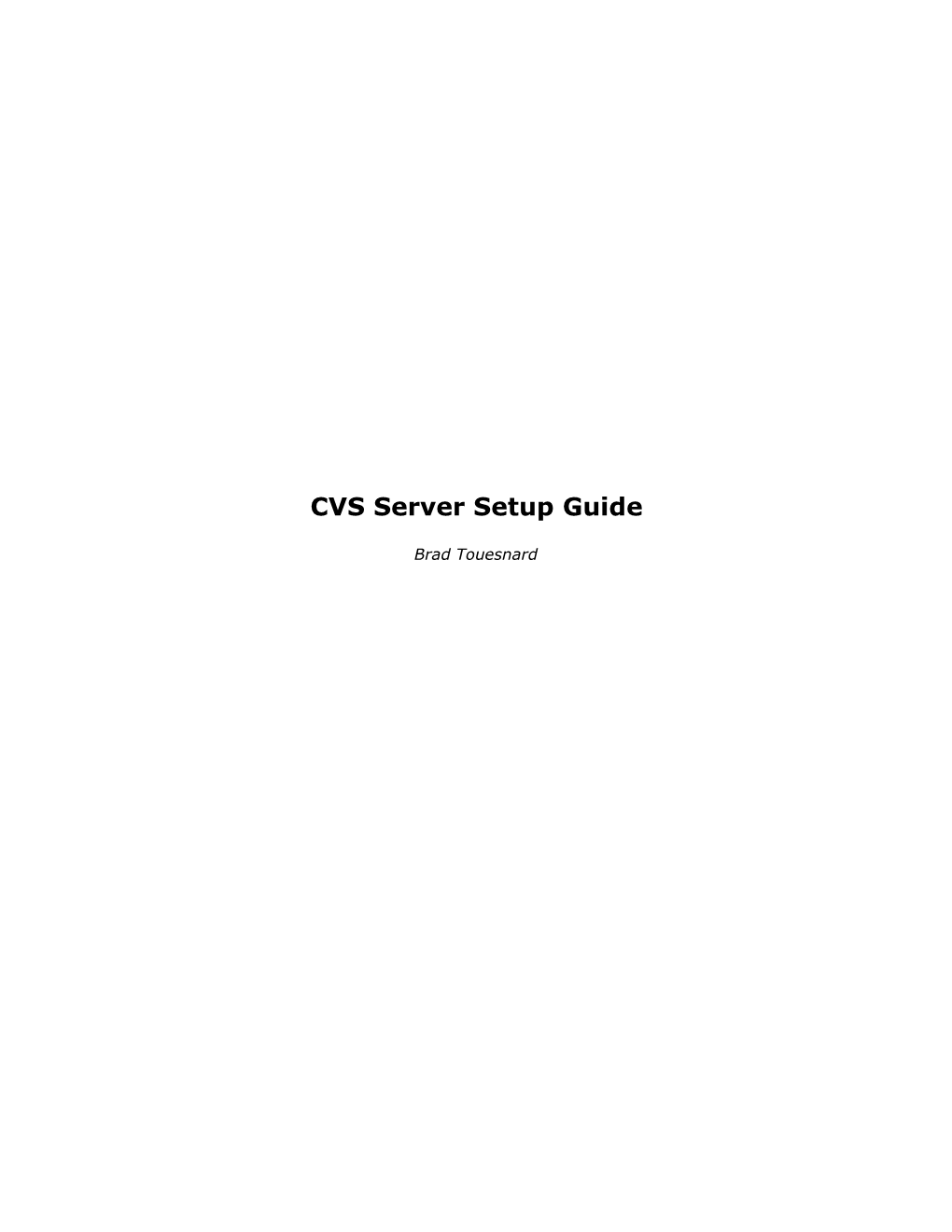 CVS Server Setup Guide