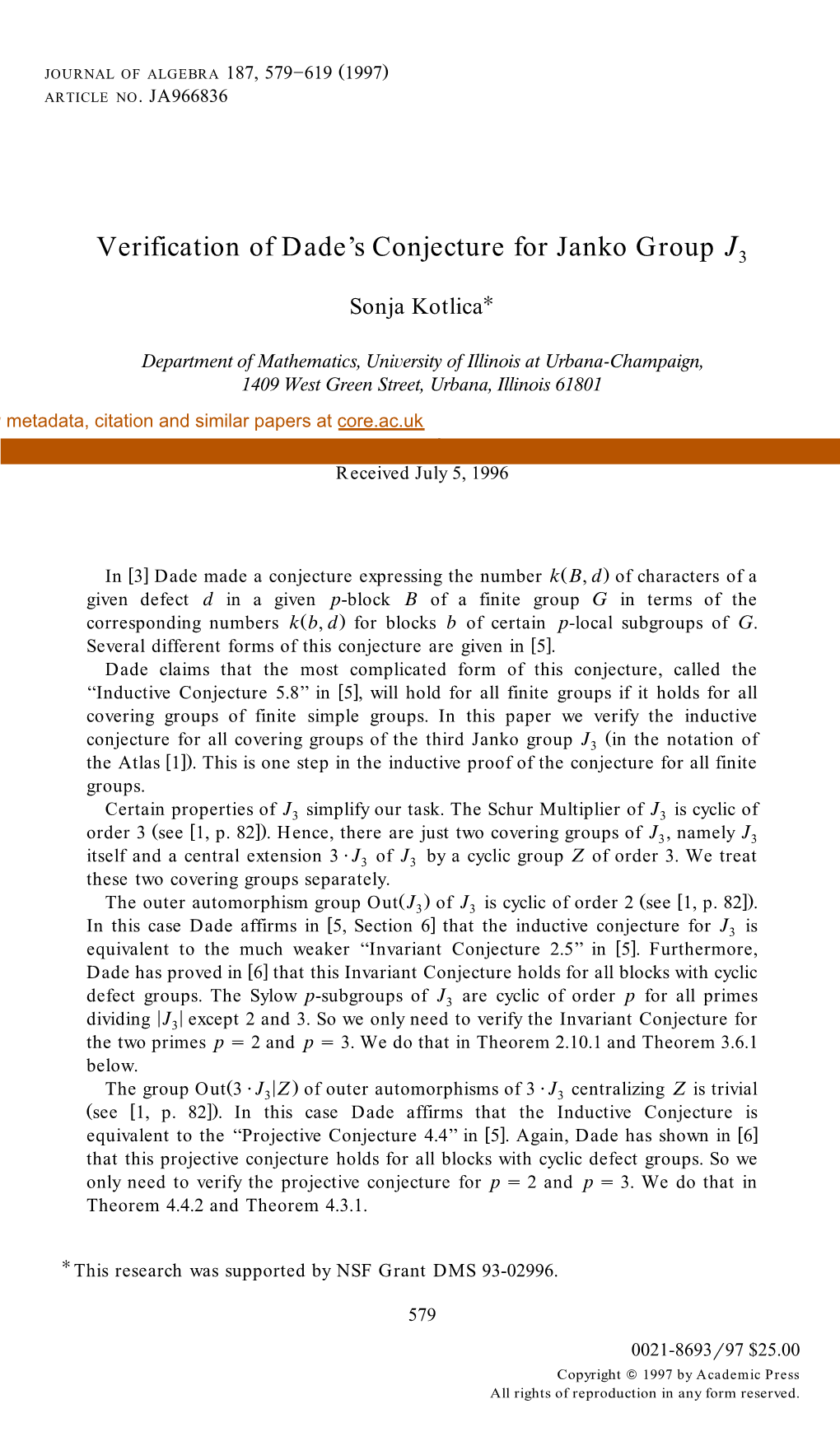 Verification of Dade's Conjecture for Janko Group J3