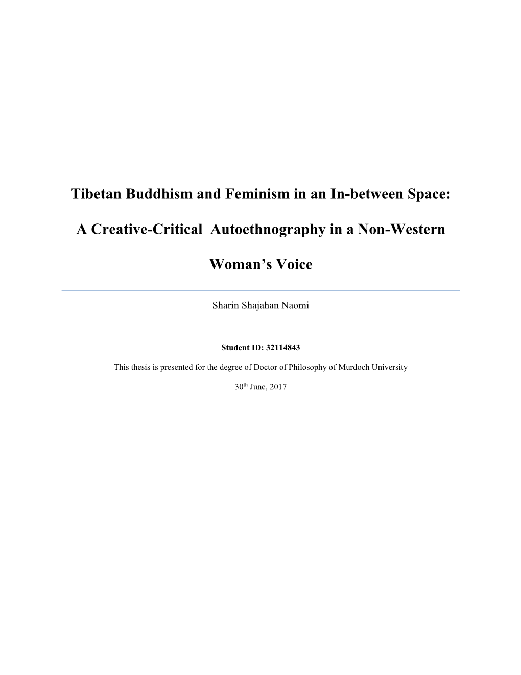 Tibetan Buddhism and Feminism in an In-Between Space