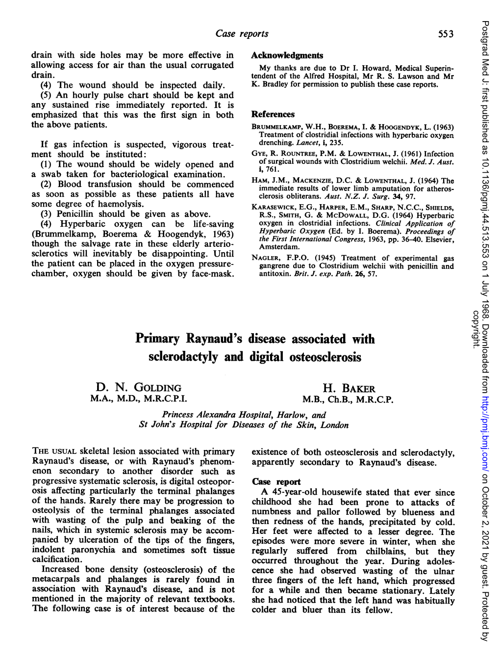 Sclerodactyly and Digital Osteosclerosis