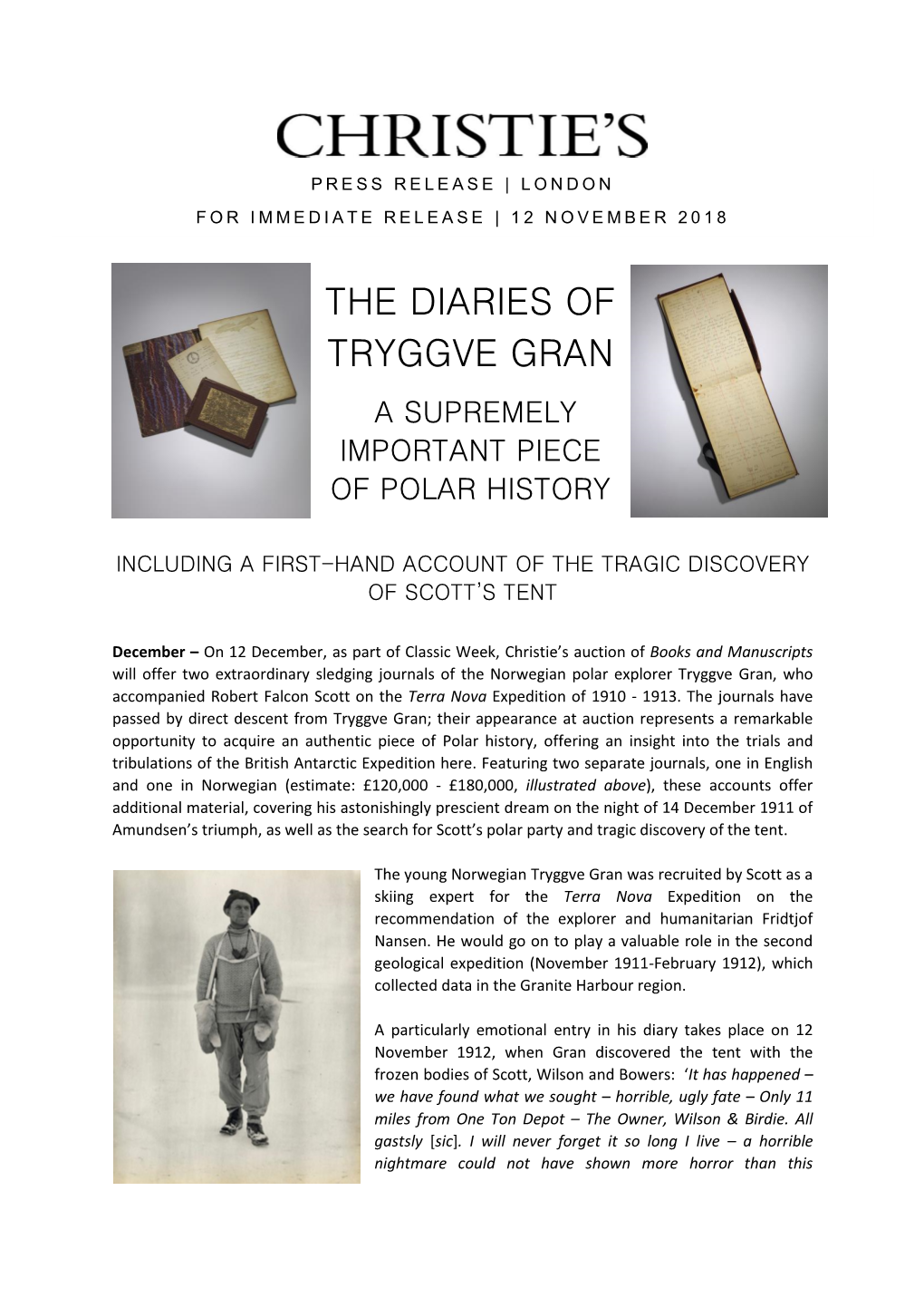 The Diaries of Tryggve Gran