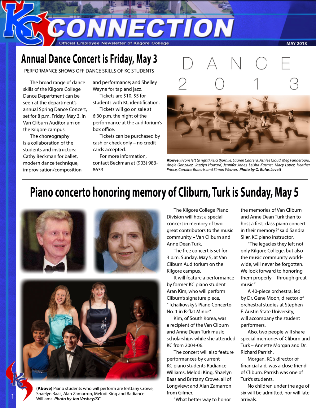 Piano Concerto Honoring Memory of Cliburn, Turk Is Sunday, May 5