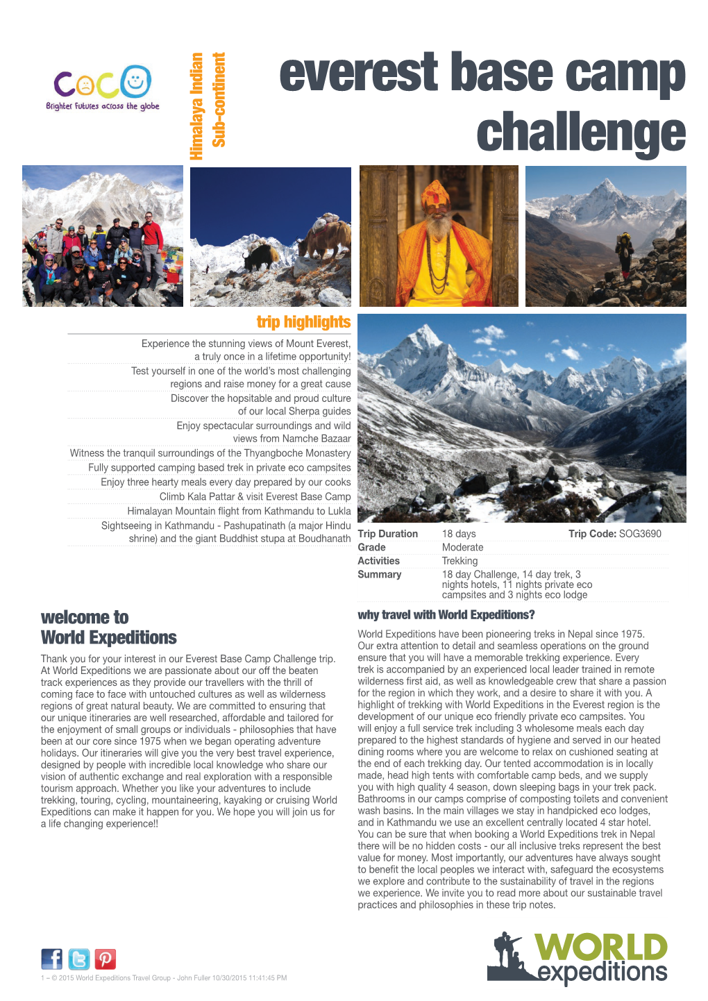 Everest Base Camp Challenge Trip