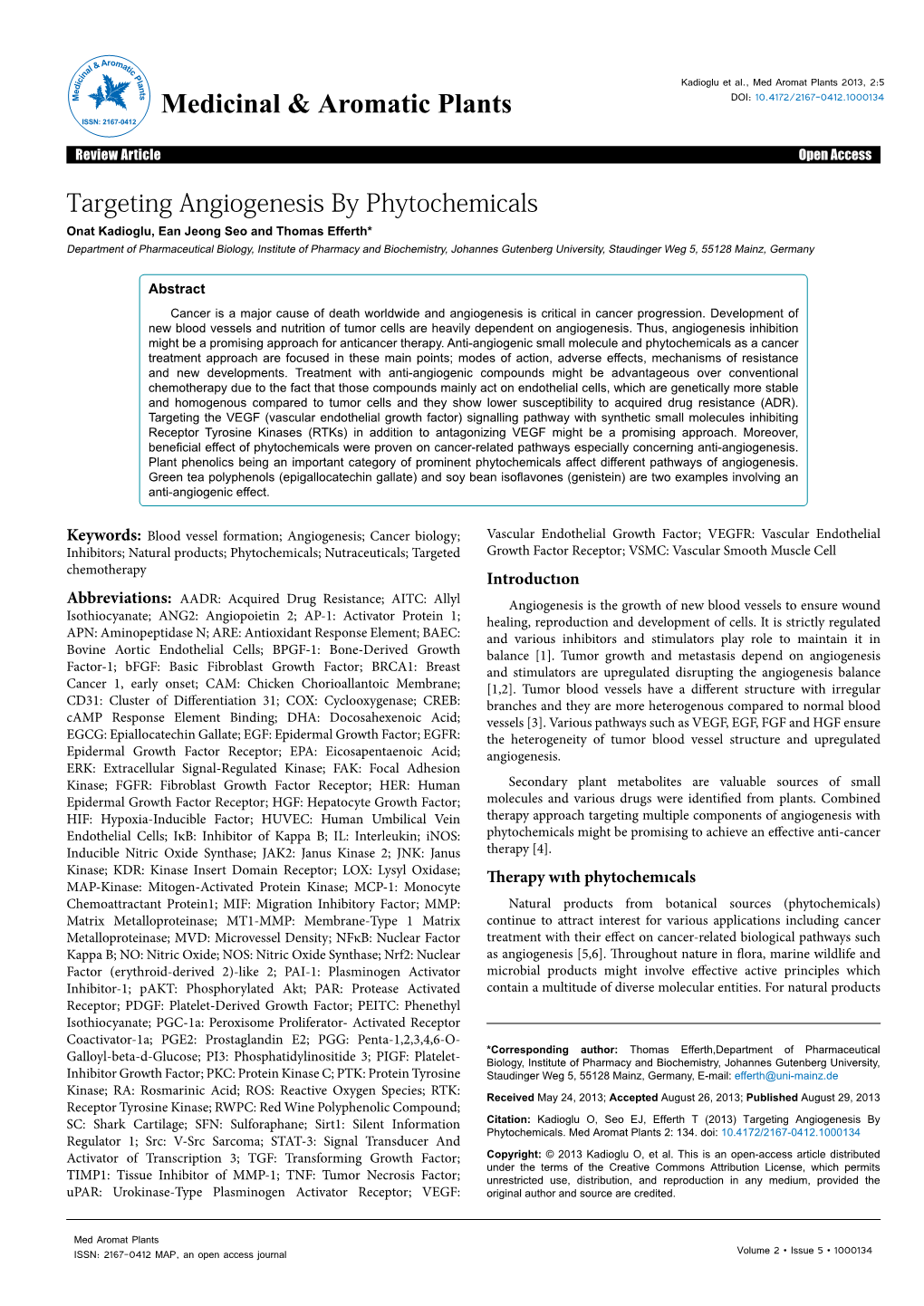 Targeting Angiogenesis by Phytochemicals