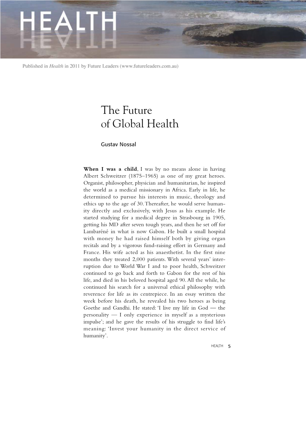 The Future of Global Health