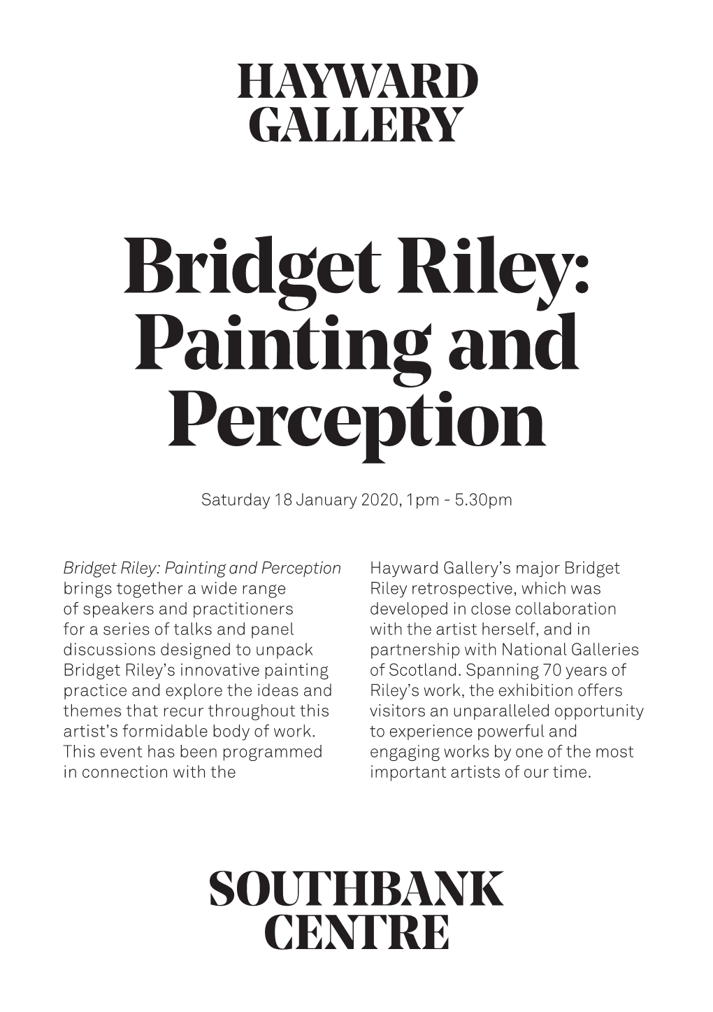 Bridget Riley: Painting and Perception