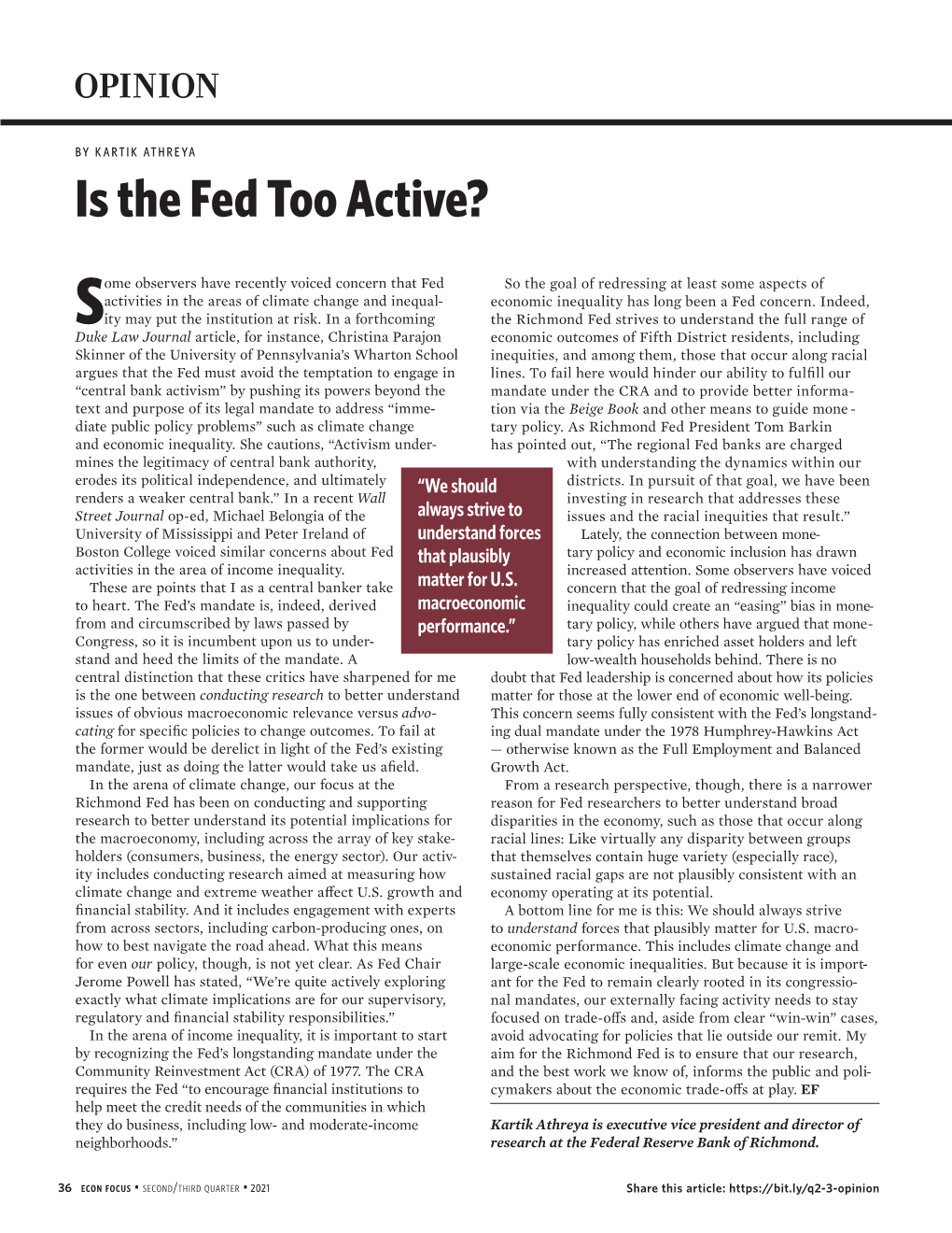 Is the Fed Too Active?