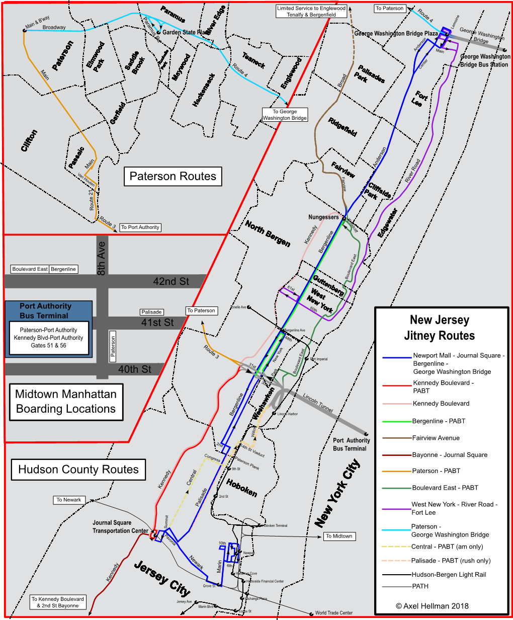 New Jersey Jitney Routes