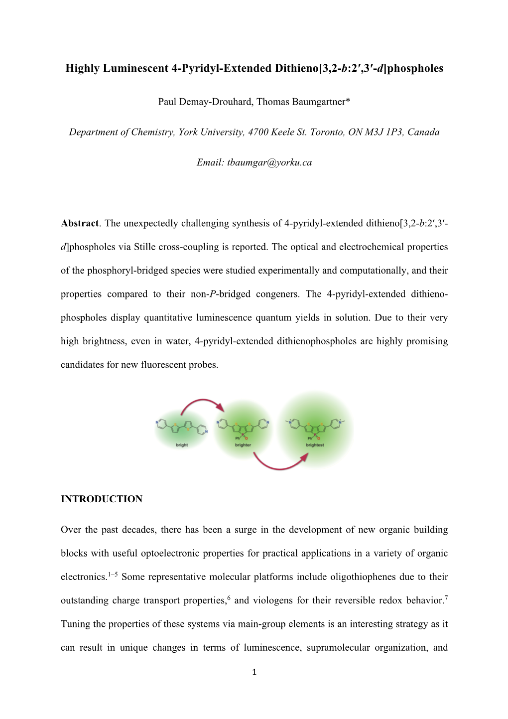 Highly Luminescent 4-Pyridyl-Extended Dithieno[3,2-B:2′,3′-D]Phospholes