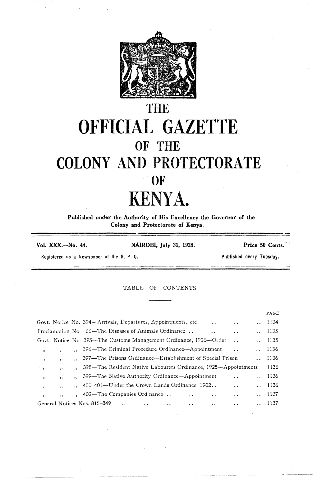 Official Gazette Kenya