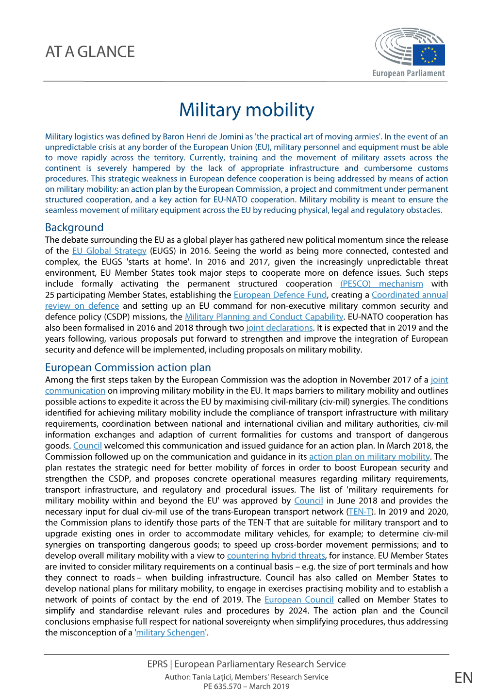 Military Mobility