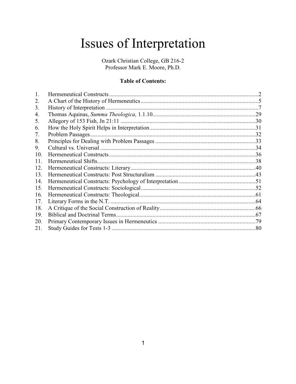 HERMENEUTICAL CRITICISMS: by Mark E