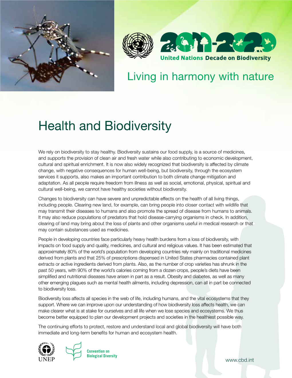 Fact Sheet on Health and Biodiversity