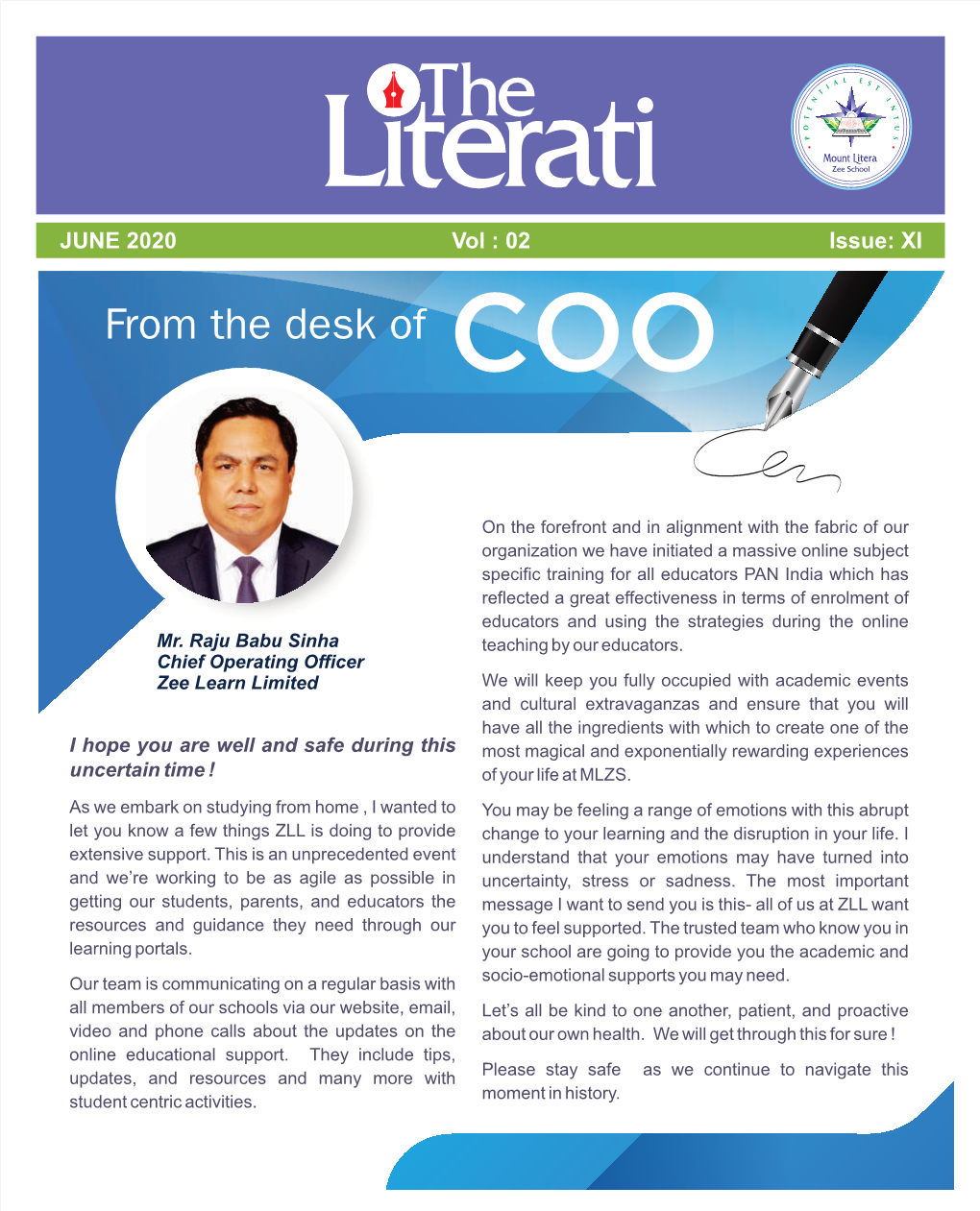 The Literati “ Mail Us at Theliterati@Mountlitera.Com 10