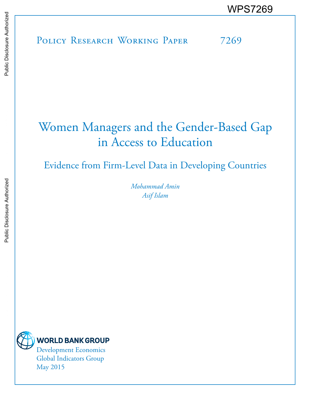 Women Managers and the Gender-Based Gap in Access to Education