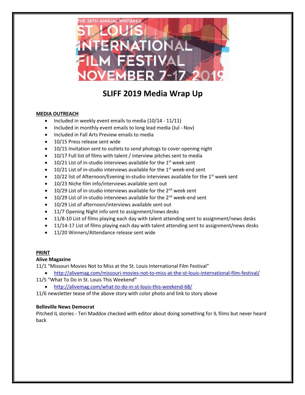 2019 SLIFF Media Report