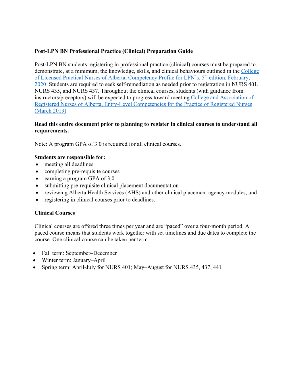 Post-LPN BN Professional Practice (Clinical) Preparation Guide