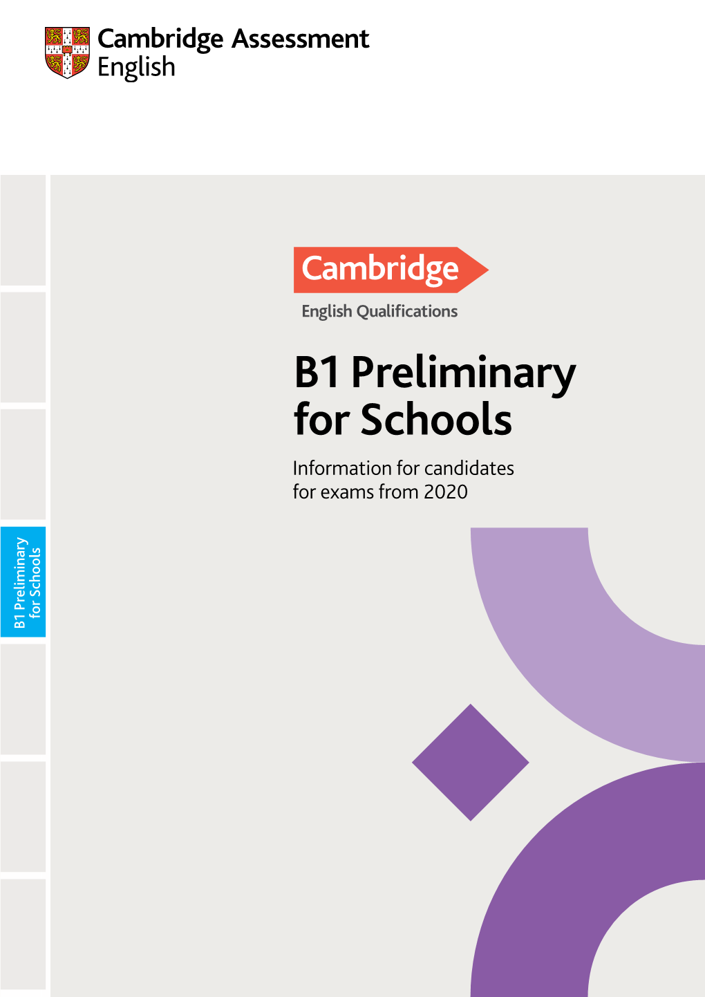 B1 Preliminary for Schools Information for Candidates for Exams from 2020