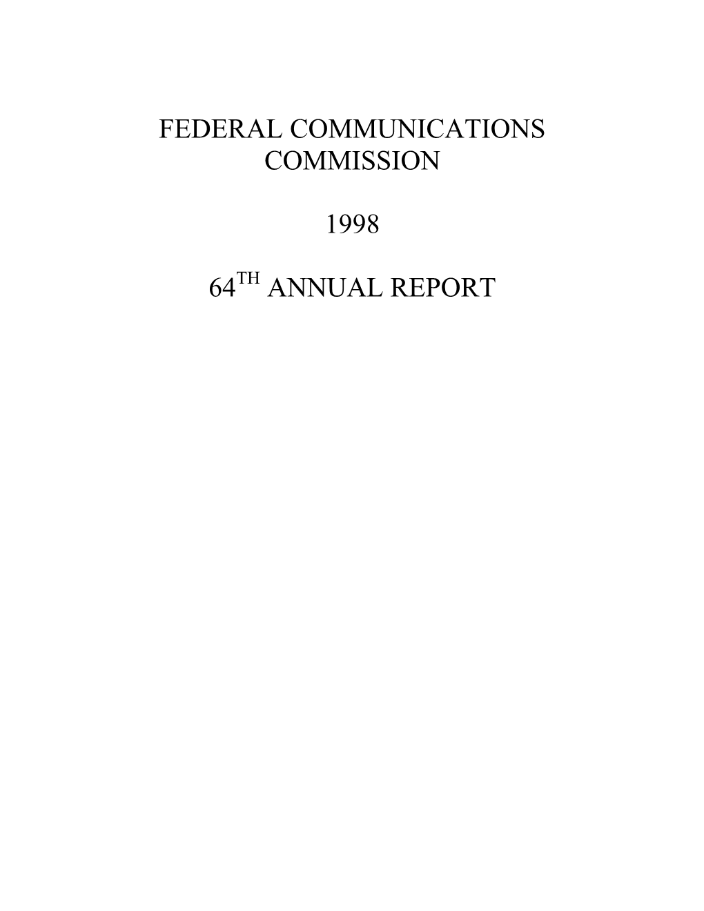 1998 FCC Annual Report