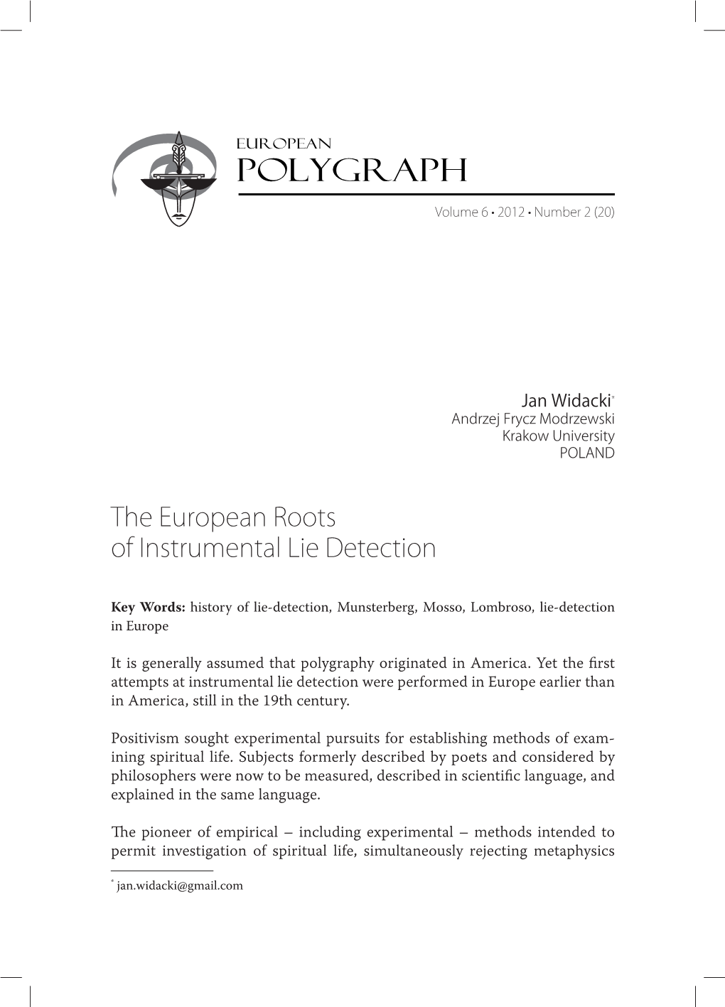 The European Roots of Instrumental Lie Detection 131