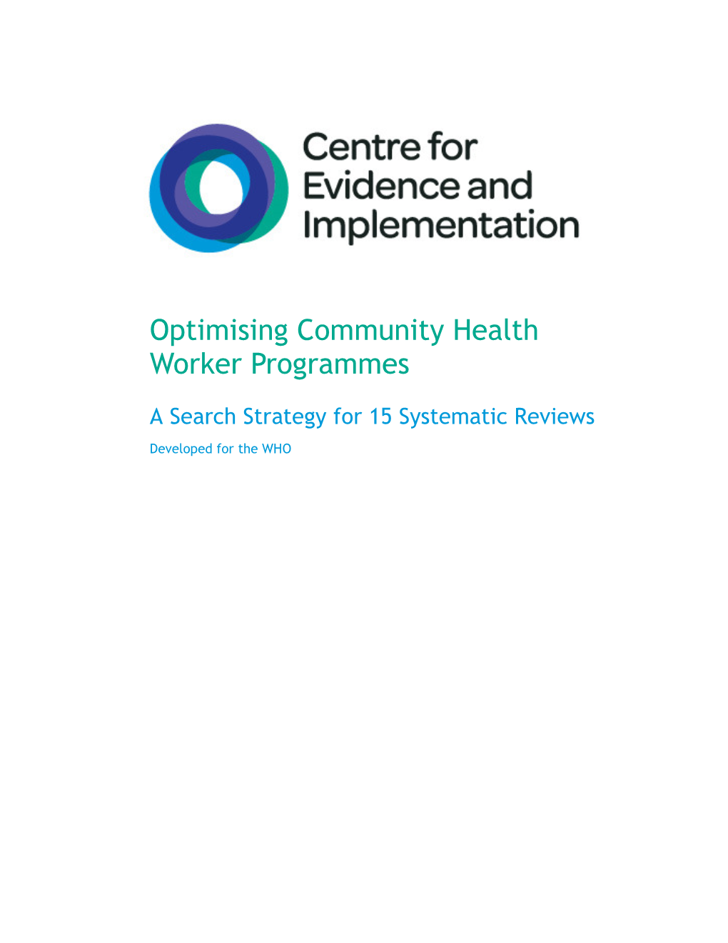 Optimising Community Health Worker Programmes