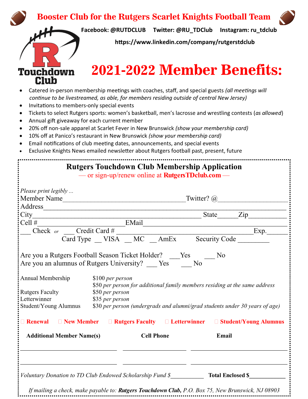 2021-2022 Member Benefits