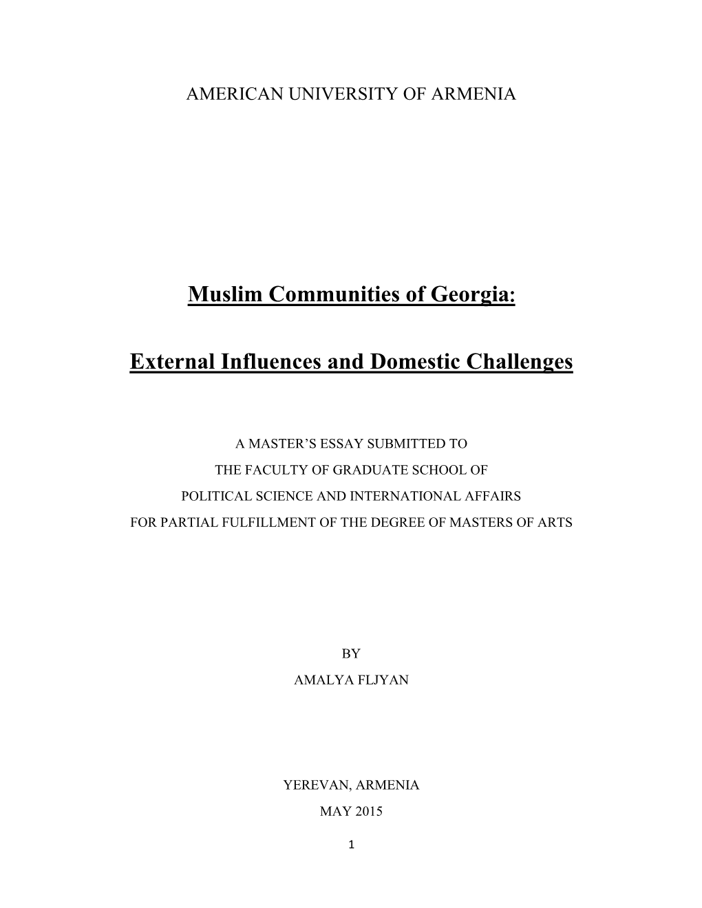 Muslim Communities of Georgia